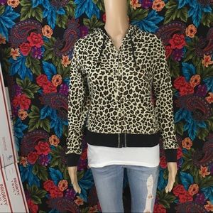 WOMENS CHEETAH LEOPARD PRINT HOODIE SWEATSHIRT
